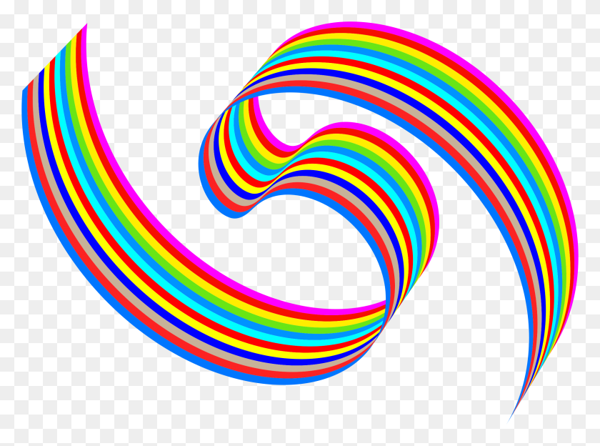 2364x1711 Rainbow Ribbon Clip Art Image Information - Rainbow Clipart