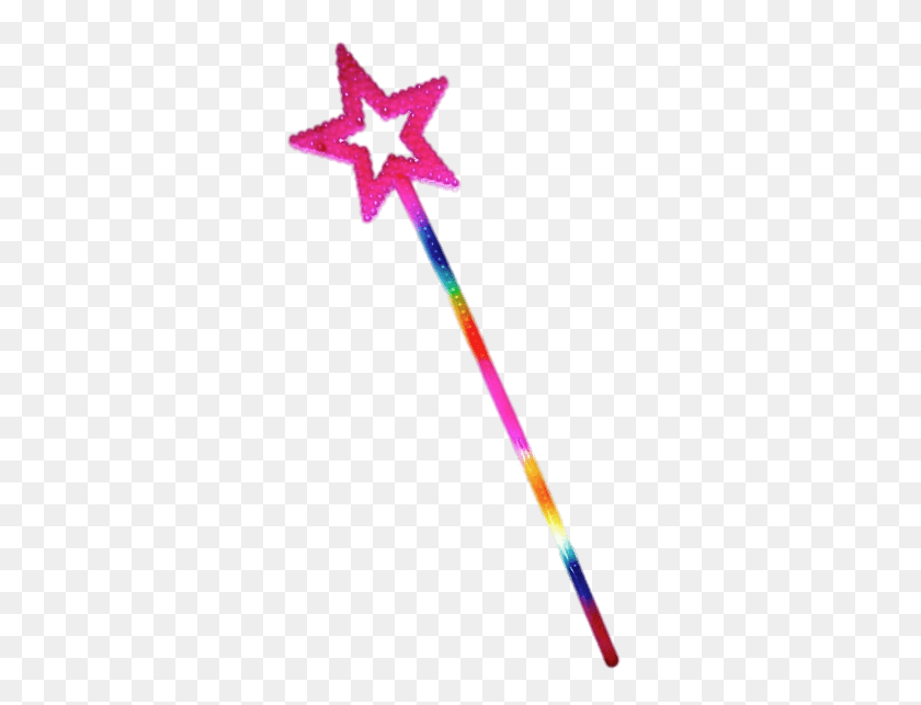 386x583 Rainbow Star Magic Wand Transparent Png - Wand PNG