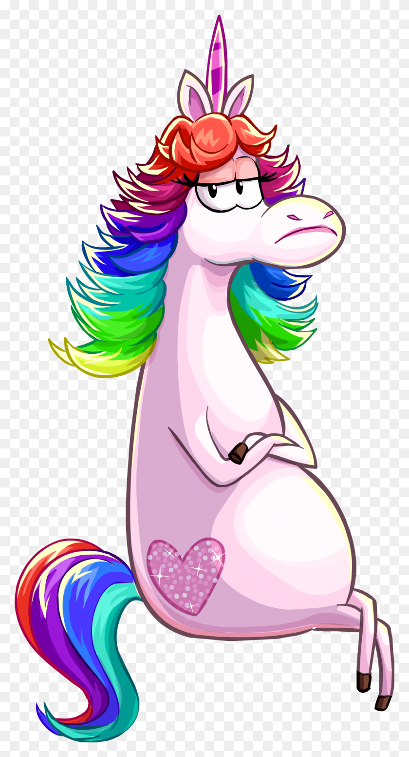 1050x2010 Rainbow Unicorn Club Penguin Wiki Fandom Powered - Rainbow Unicorn Clipart