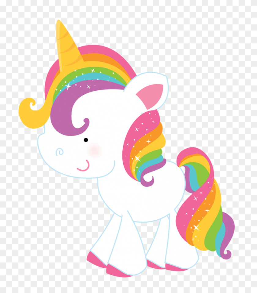 887x1024 Rainbow Unicorn Unicornpegasus - Bebé Unicornio Clipart