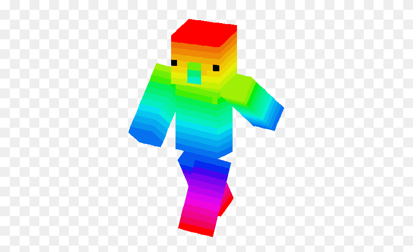 Noob Minecraft Skin Rainbow