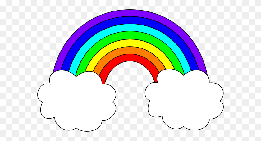 600x394 Rainbow With Clouds Clip Art Emmaus Rainbow, Clip - Sun And Clouds Clipart