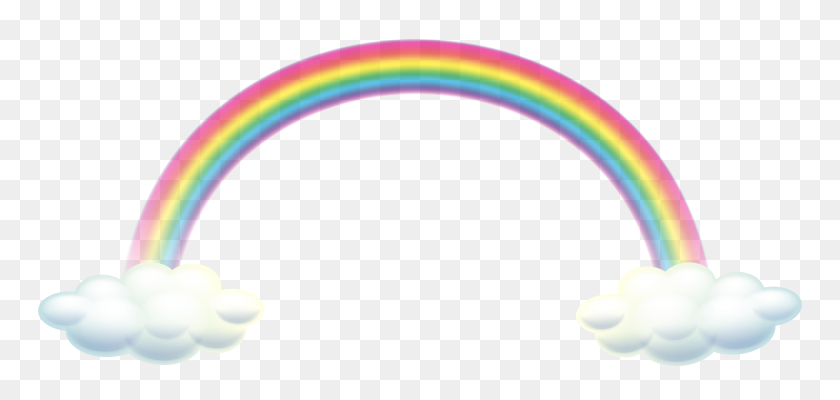 8000x3488 Rainbow With Clouds Png Clip Art - Rainbow With Clouds Clipart