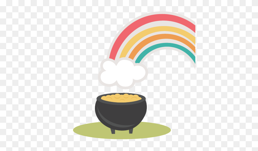 432x432 Rainbow With Pot Of Gold Cutting St Patrick's Day - Rainbow Pot Of Gold Clipart
