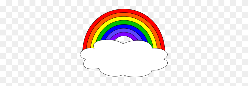 297x231 Rainbow With Single Cloud Clip Art - Rainbow Clipart PNG