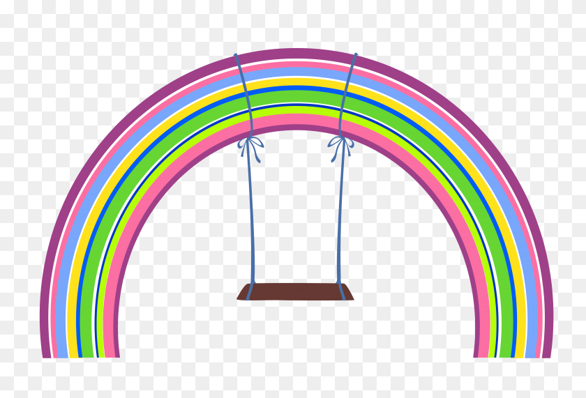 4724x3095 Rainbow With Swing Png - Scrappin Doodles Clipart