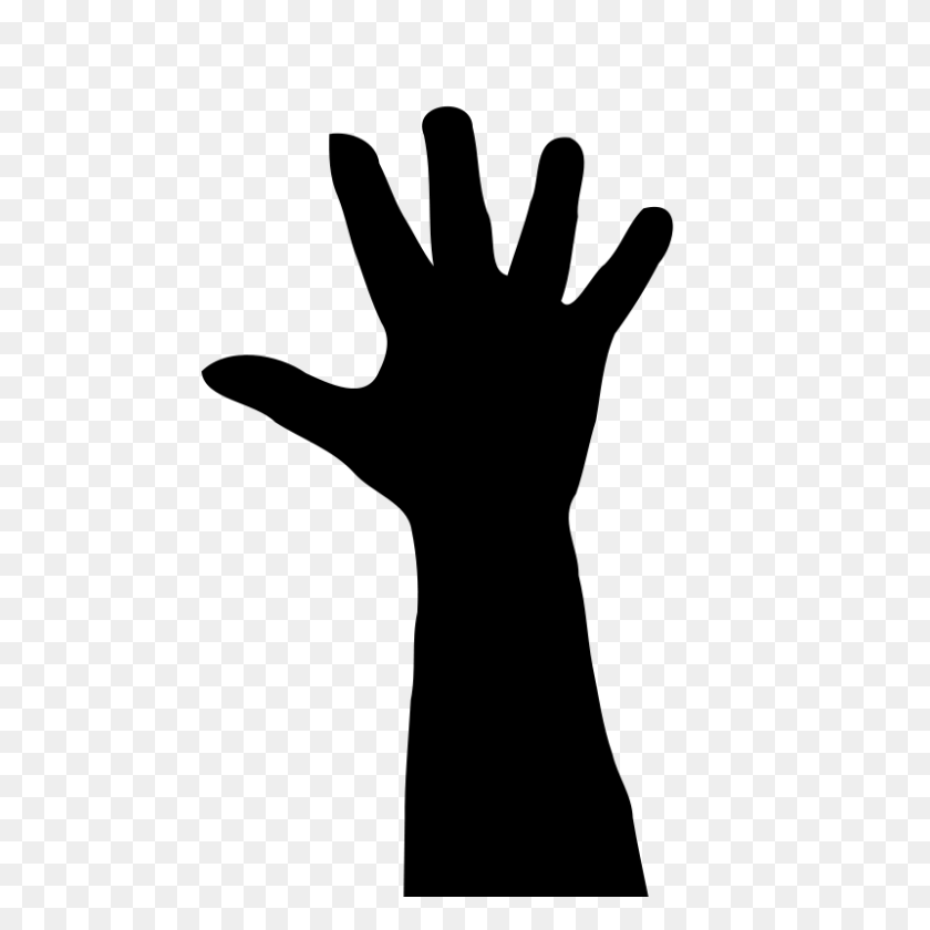 800x800 Raise Hand Clip Art - Speak Clipart Black And White