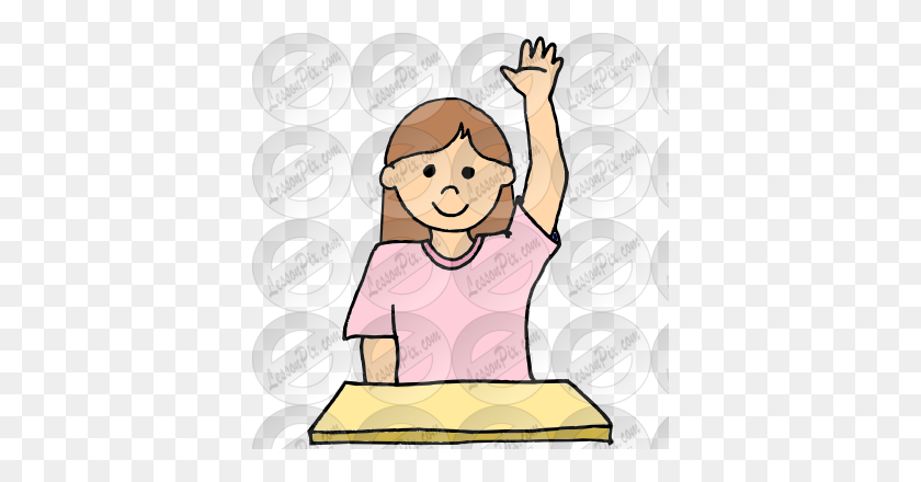 380x380 Raise Hand Picture For Classroom Therapy Use - Raise Hand Clipart