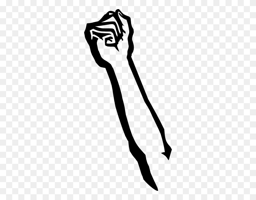 288x599 Raised Fist Clip Art - Raise Hand Clipart