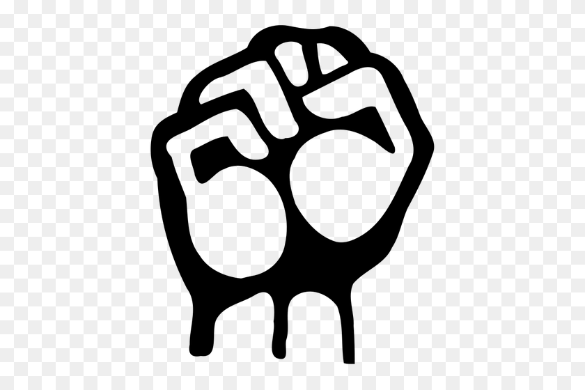 416x500 Raised Fist Vector Graphics - Fist Clipart Black And White
