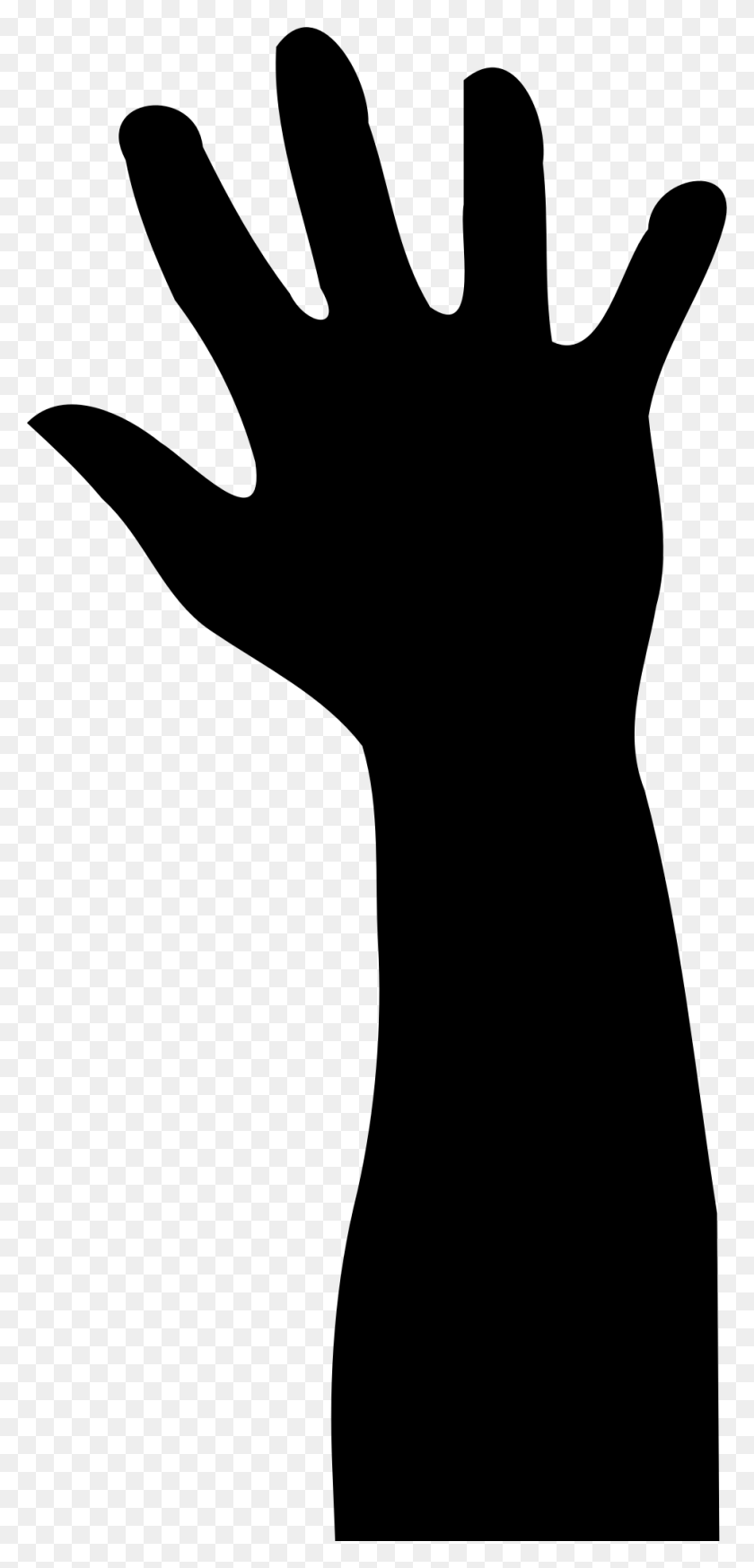 961x2079 Raised Hand In Silhouette Icons Png - Raised Hands PNG