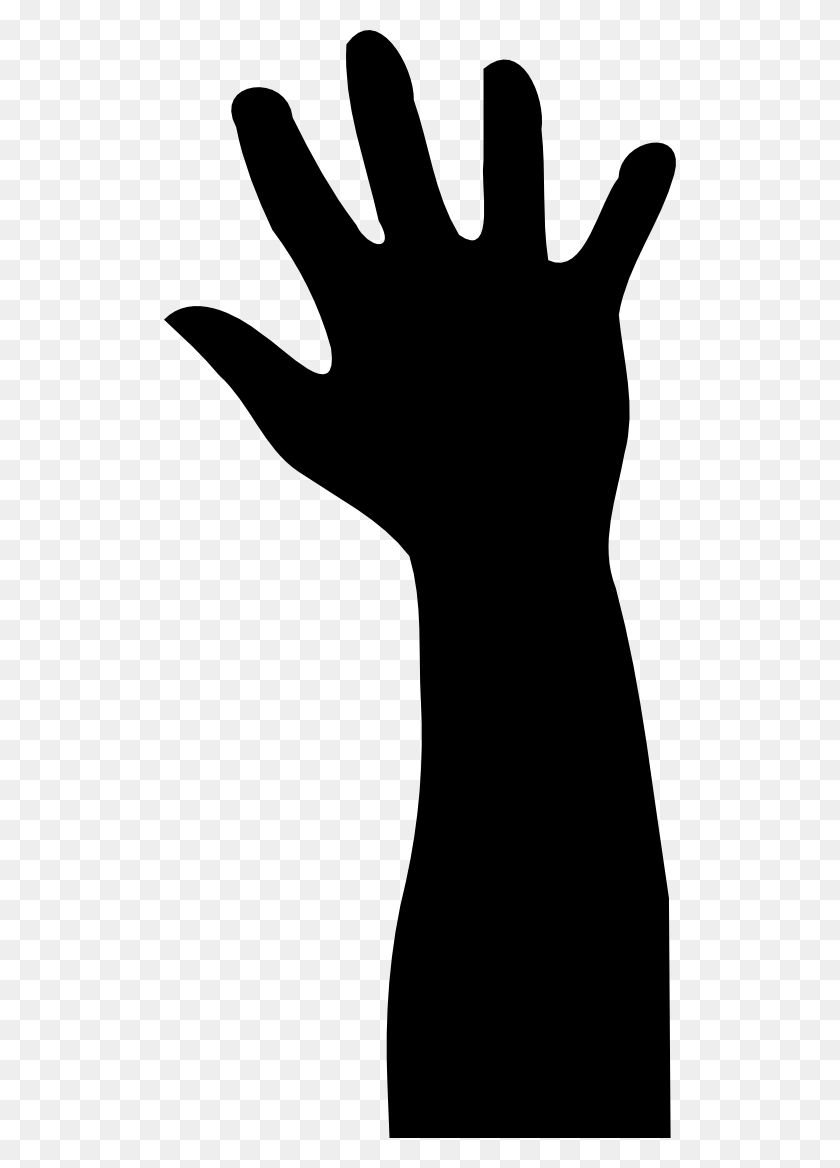 512x1108 Raised Hand Silhouette Clip Art Download - Zombie Hand Clipart