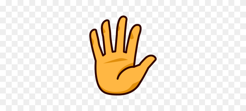 320x320 Raised Hand With Fingers Splayed Emojidex - Raised Hands PNG