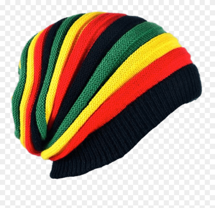 750x750 Rastafarian Hat Png, Long Beanie Hat Slouch Rasta Reggae Jamaica - Rastafarian Clipart