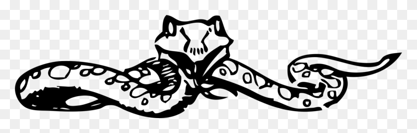 1270x340 Гремучая Змея Королевская Кобра Рептилия Ядовитая Змея - Змея Черно-Белый Клипарт