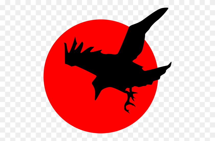 500x493 Raven Over Red Moon Vector Image - Moon Vector PNG