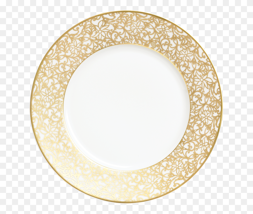 650x650 Raynaud Salamanque Gold Dinner Plate - Gold Plate PNG