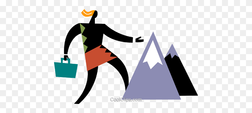 480x316 Reaching The Summit Royalty Free Vector Clip Art Illustration - Obstacle Clipart