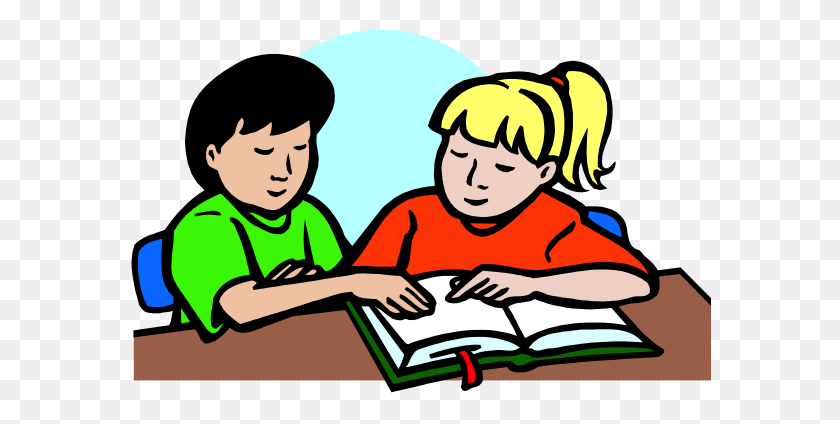 585x364 Reading Buddies Clip Art - Independent Reading Clipart