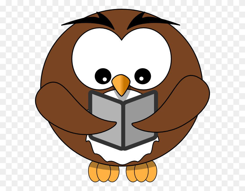 600x596 Reading Newsletter Cliparts - Owl Reading Clipart