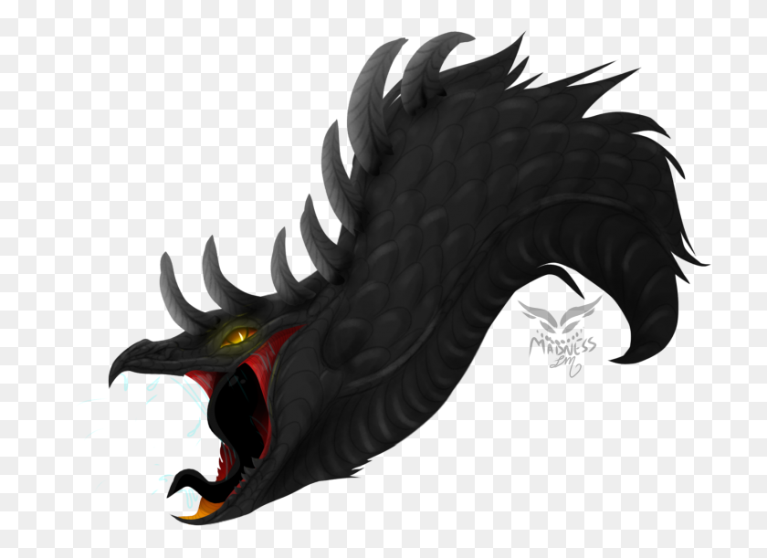 1754x1240 Realistic Black Dragon Headshot Art C Mopeio - Black Dragon PNG
