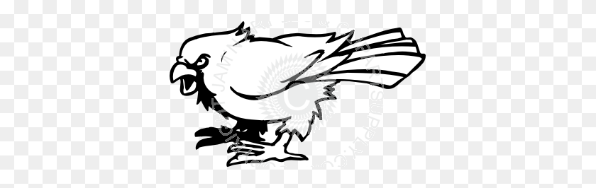 361x206 Realistic Cardinal Body - Cardinal Clipart Black And White