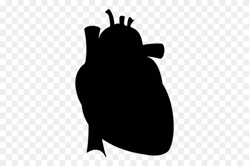 332x500 Realistic Heart Silhouette - Realistic Heart Clipart
