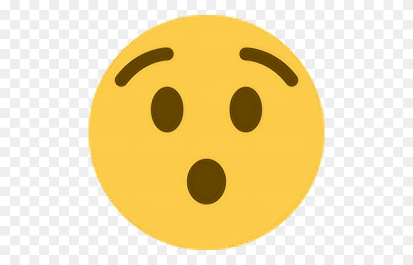 480x480 Realize Shock Oh Emoji Emoticon Face Expression Feeling - Shock Emoji PNG