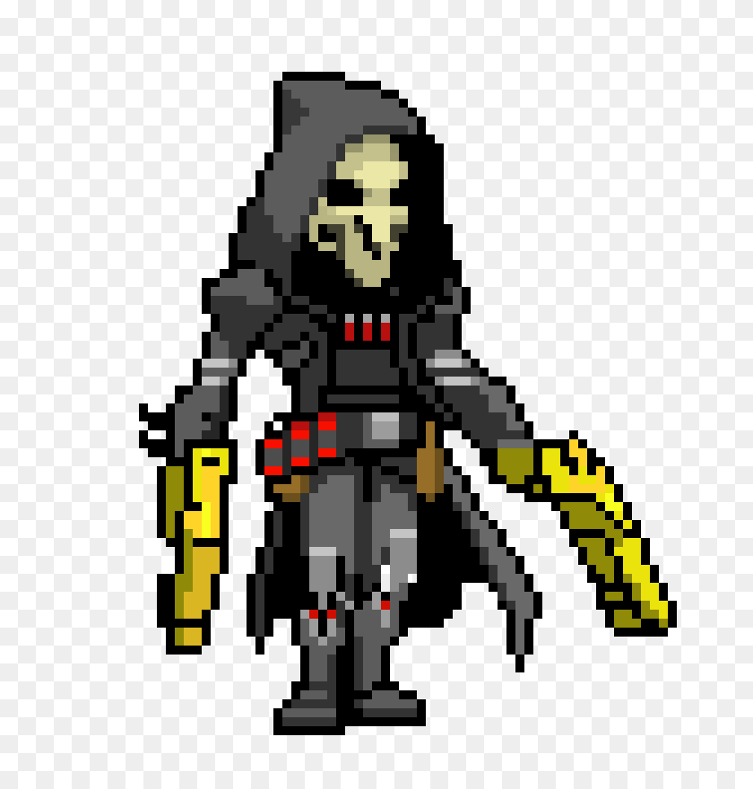 690x820 Reaper From Overwatch Pixel Art Maker - Reaper Overwatch PNG