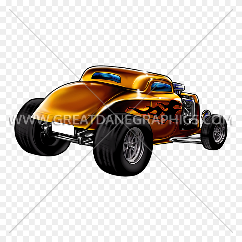 825x825 Rear View Tribal Flame Hot Rod Production Ready Artwork For T - Car Rear PNG