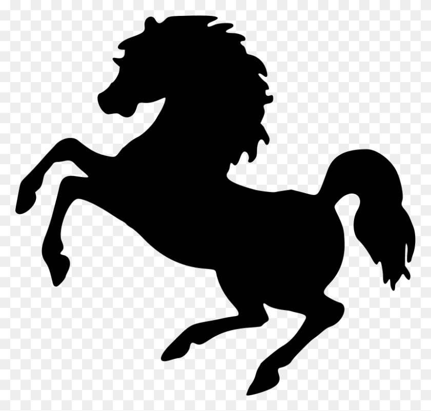 800x760 Rearing Horse Silhouette Clipart - Horse Riding Clipart