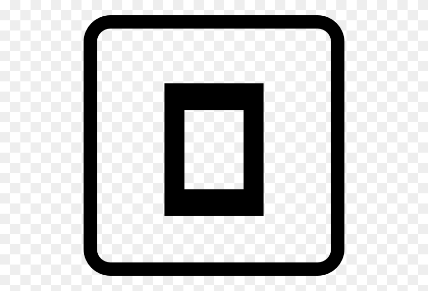 512x512 Rectangle Outline In Square Button - Rectangle Outline PNG