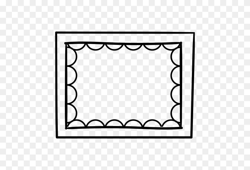 512x512 Rectangle Picture Frame Doodle - Rectangle Frame PNG