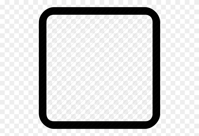 512x512 Rectangle, Rounded, Shape, Square, Stroke, Tool Icon - Rectangle Outline PNG