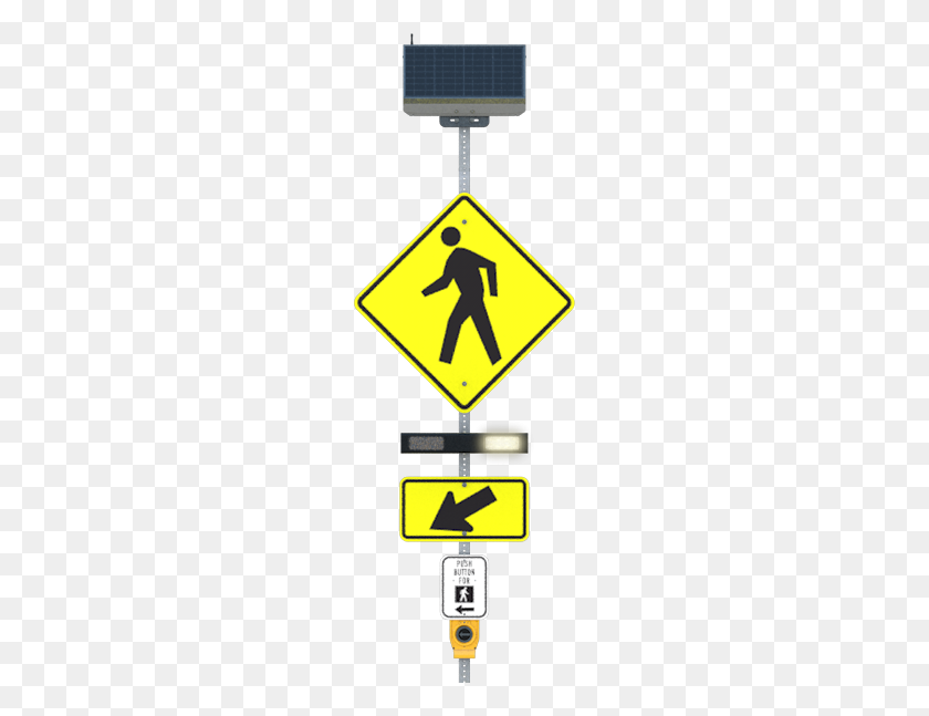 200x587 Rectangular Rapid Flash Beacon - Crosswalk Clipart
