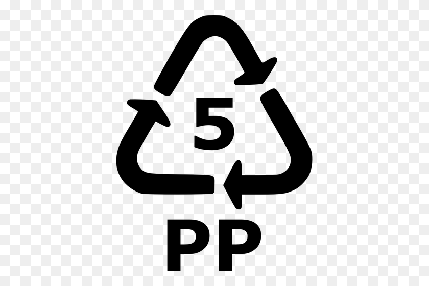 385x500 Recyclable Polypropylene Sign Vector Image - Recycle Clipart Black And White