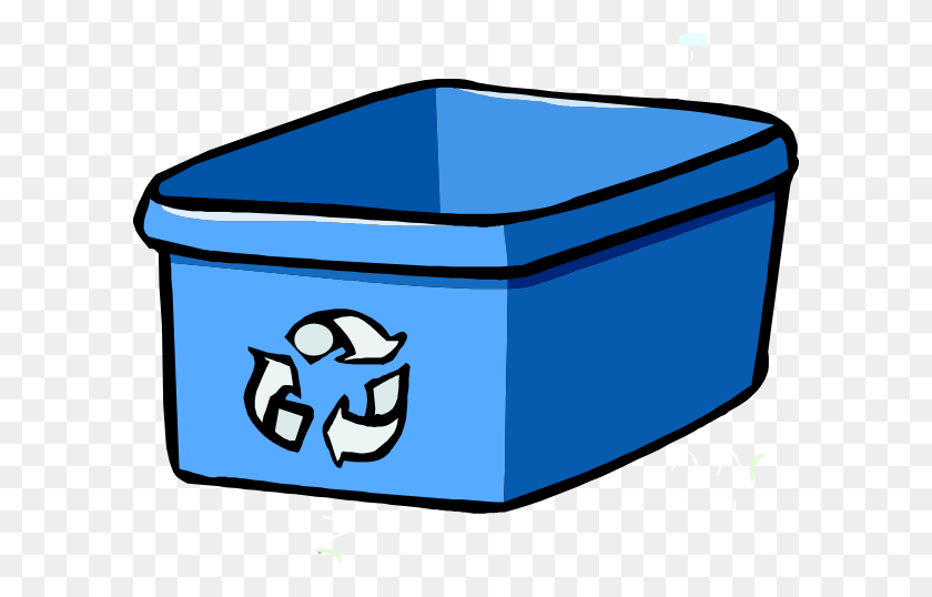 600x478 Recycle Bin Blue Clip Art - Taking Out The Trash Clipart