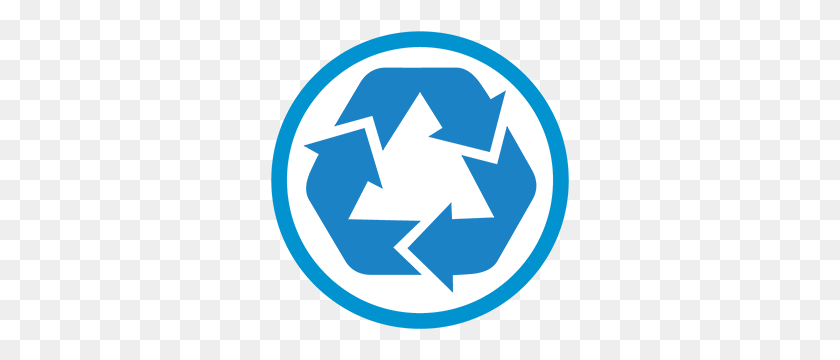 300x300 Recycle Blue Icon - Recycling Symbol PNG