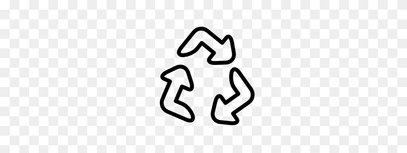 256x256 Recycle Symbol Outline Of Three Arrows Pngicoicns Free Icon - Recycling Symbol PNG