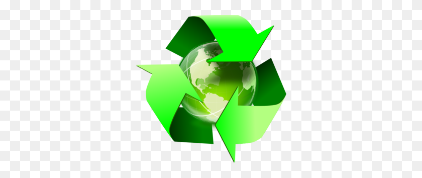 300x294 Recycle Symbol With Earth Clip Art - Recycle Clipart