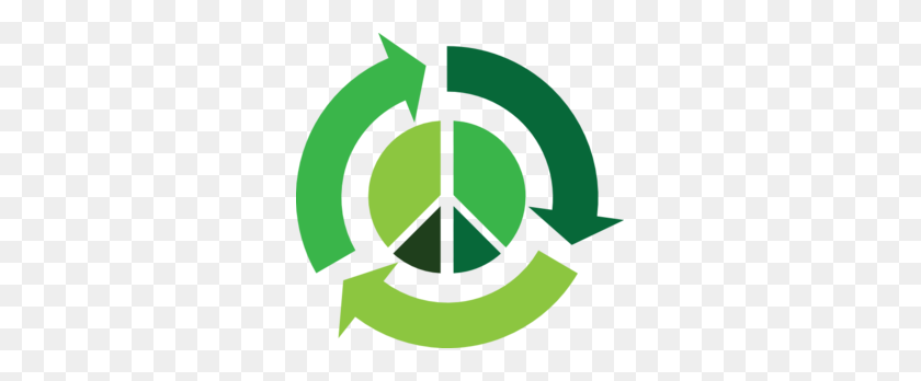299x288 Recycle With Peace Symbol Clip Art - Recycle Logo Clipart