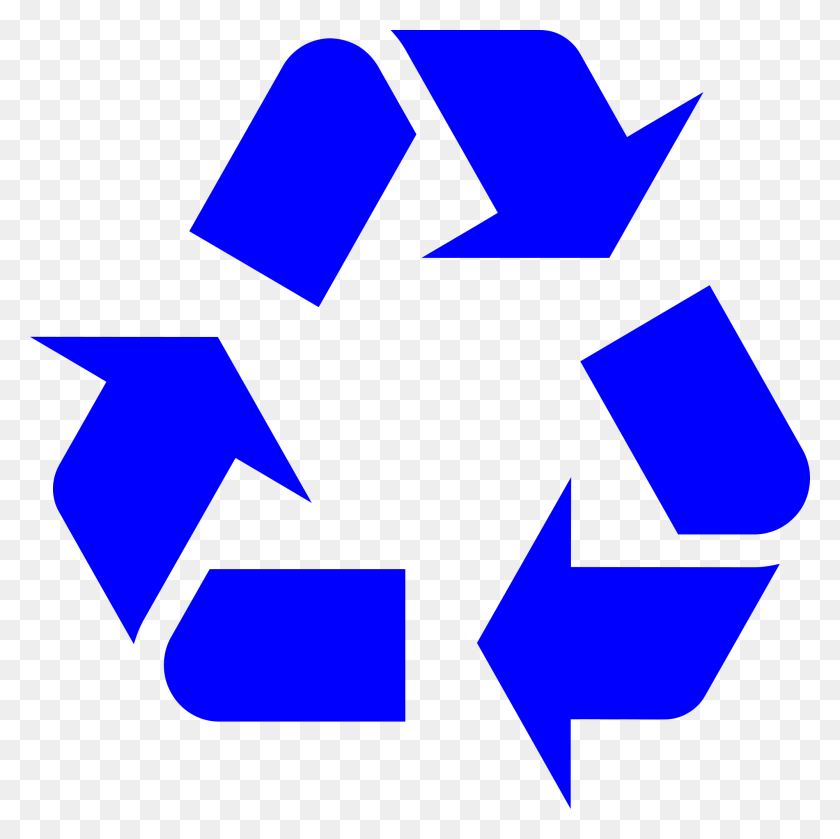 2000x2000 Recycling Symbol Blue - Recycle Symbol PNG