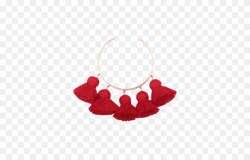 360x480 Red Alloy Tassel Cuff Charm Bangle Bracelet - Tassel PNG