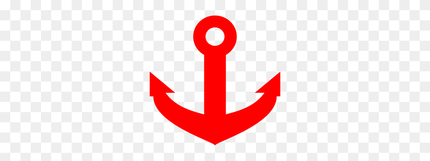 256x256 Red Anchor Icon - Red Anchor Clip Art