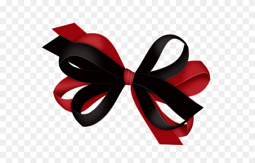 600x477 Red And Black Bow - Black Ribbon Clipart