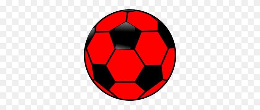 298x297 Red And Black Soccer Ball Clip Art - Red Ball Clipart