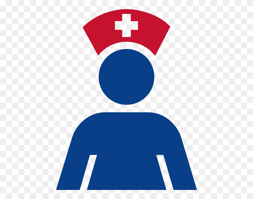 468x599 Red And Blue Nurse Icon Clip Art - Nurse Clipart