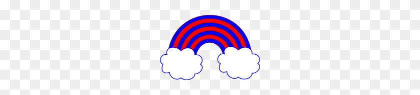 200x131 Red And Blue Rainbow With Blue Clouds Png, Clip Art For Web - Rainbow With Clouds Clipart