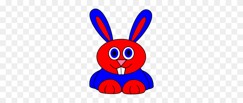 222x298 Red And Blue Sitting Bunny Clip Art - Easter Bunny Ears Clipart