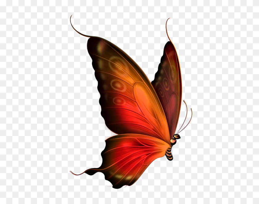 469x600 Mariposa Roja Y Marrón Transparente Clipart De Mariposas - Mariposa Clipart Transparente